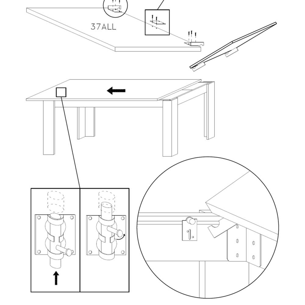 Esszimmer Tisch Percos in dunkel Grau 185 cm breit