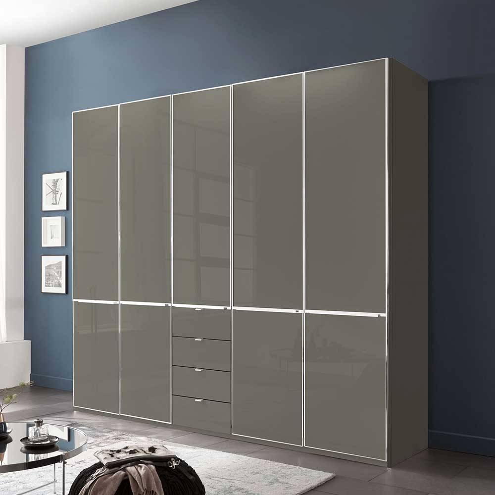 XL Kleiderschrank Boplaroma mit vier Schubladen Front glasbeschichtet