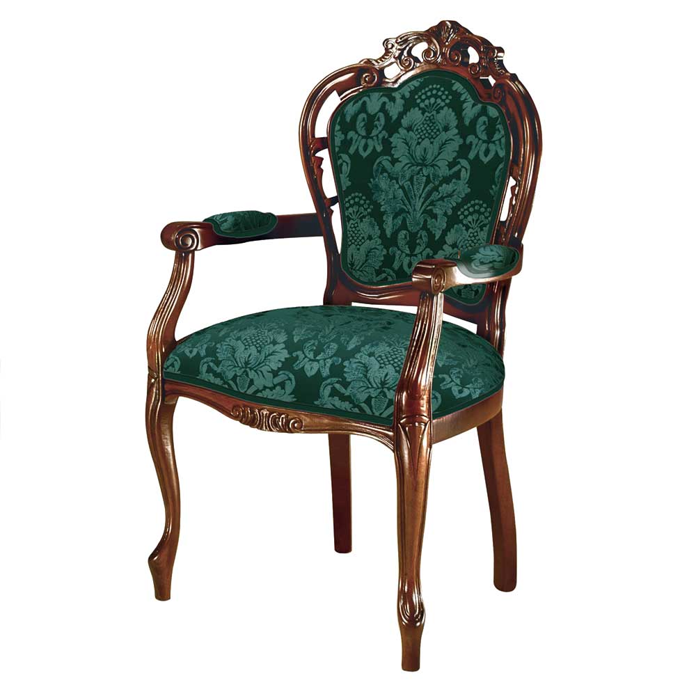 in Daltiana Nussbaumfarben Barocke Tischgruppe Stühle inklusive fünf