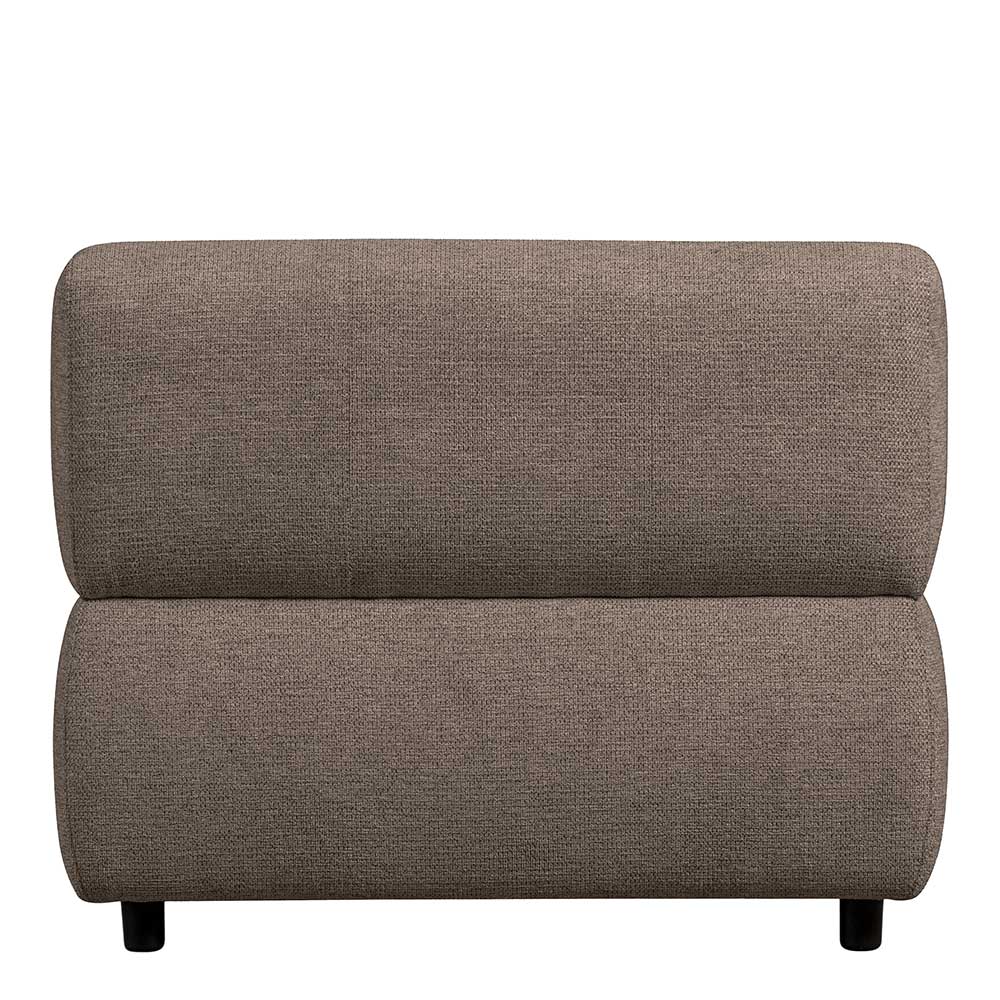 Einsitzer Couch Element Tampa in Graubraun mit Chenille Bezug