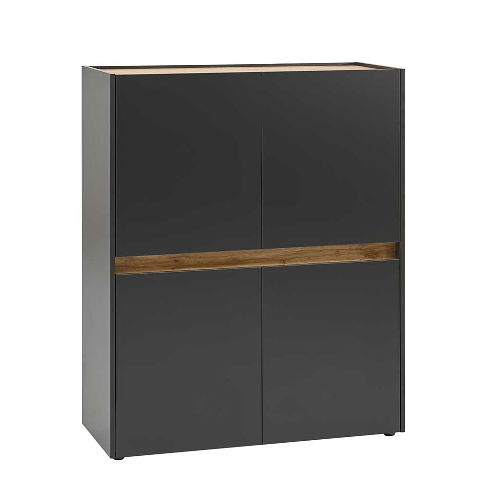 Esszimmer Highboard Uzniana in Anthrazit und Wildeichefarben