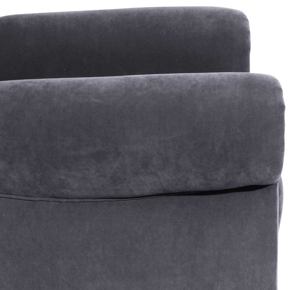 Sessel optional mit Hocker Ricana in Anthrazit aus Velour