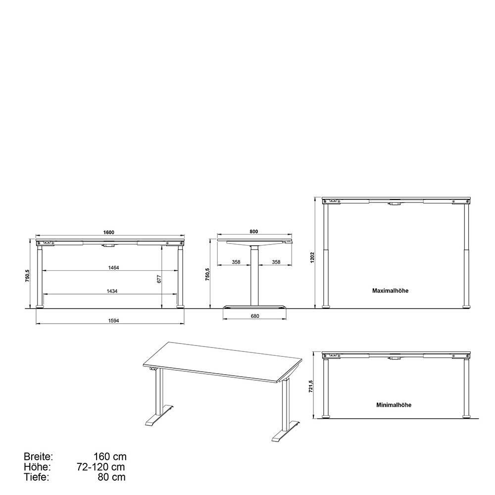 Home Office Möbel Kalastania Made in Germany in Weiß (dreiteilig)