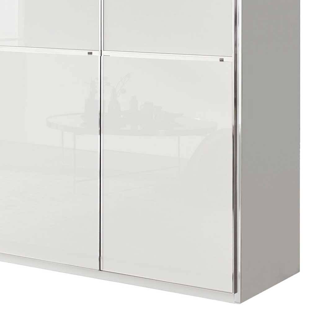 Weißer XL Kleiderschrank Bean 247 cm breit und 216 cm hoch