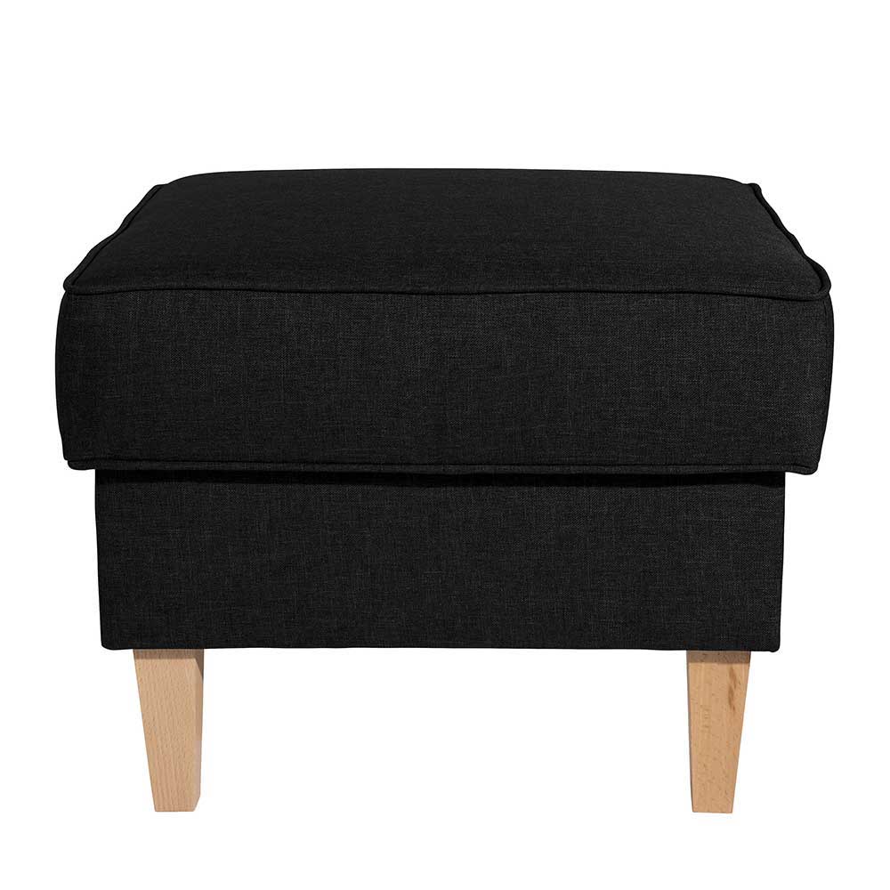 Sessel optional mit Hocker Fiametta in Schwarz und Buchefarben