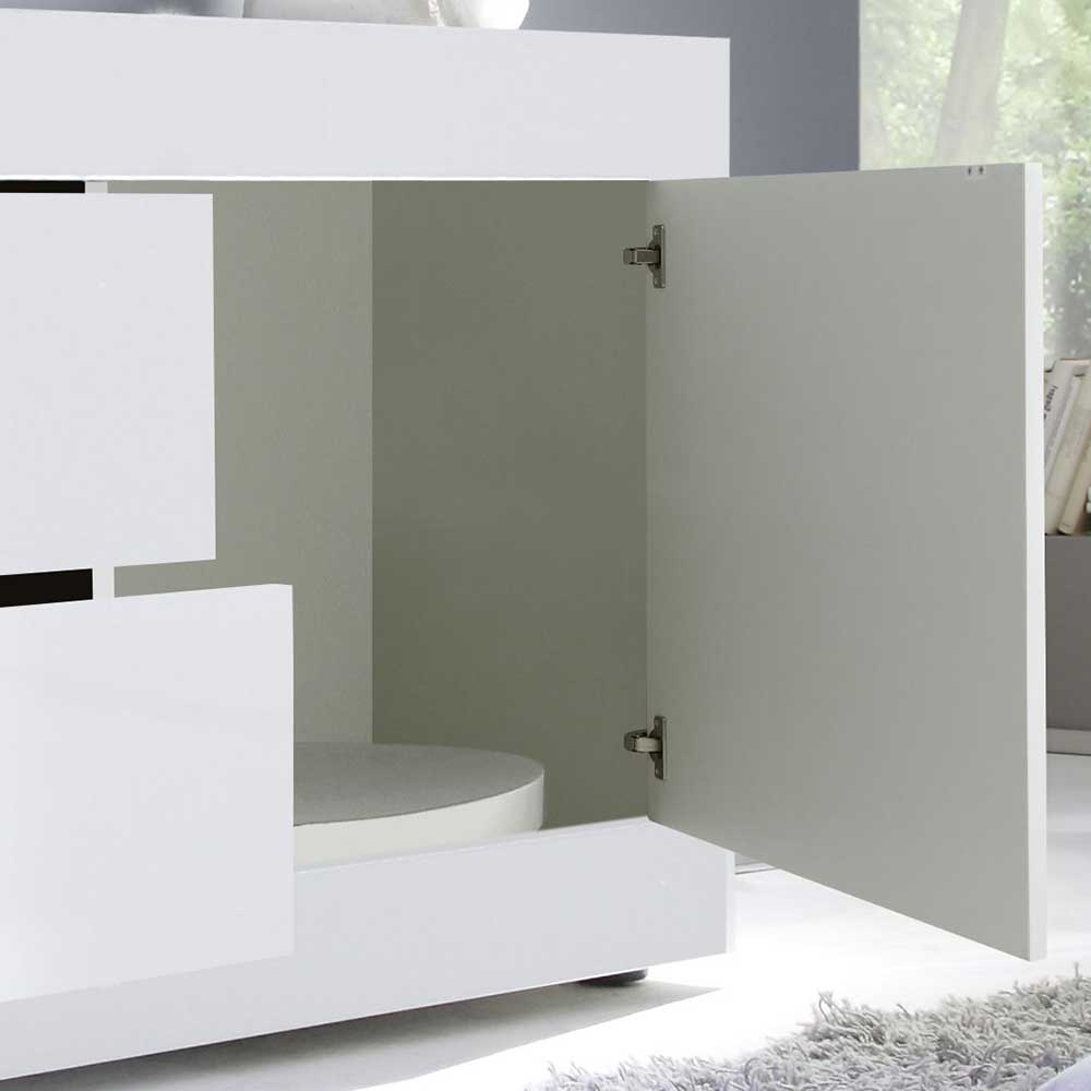 Hochglanz lackiert mit Weiß Türen Schubladen zwei Deconda Lowboard in Fernseh und