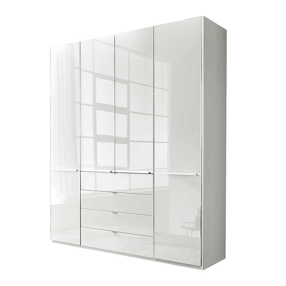 Schlafzimmer Drehtürschrank Bean in Weiß 198 cm breit