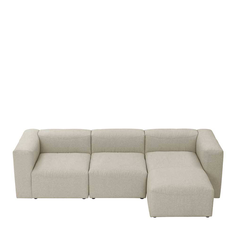 Modulsofa Pescara in Cremefarben 275 cm breit (dreiteilig)