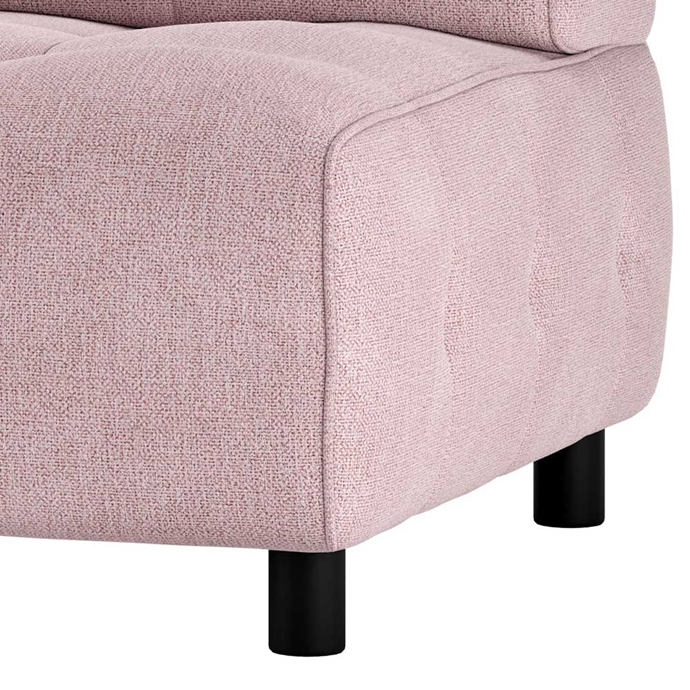 Modulares Sofa Element Yukon aus Flachgewebe in Mauve Armlehne links