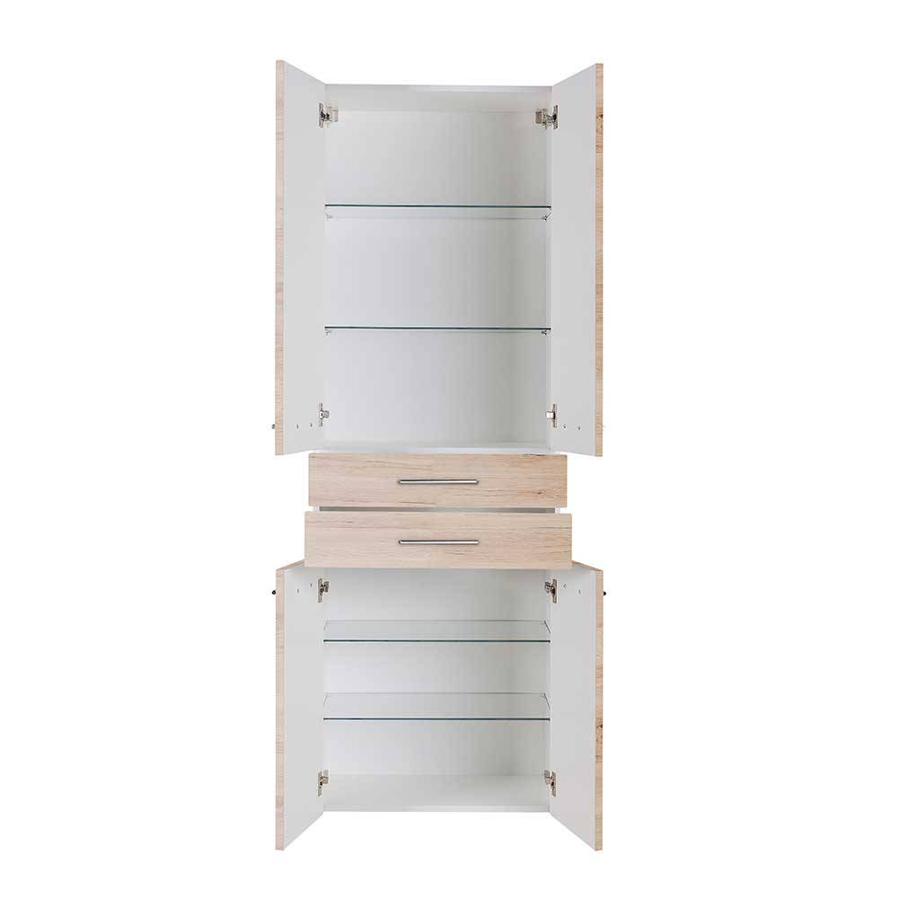 Badezimmerhochschrank Play in Eiche Bianco Touchwood 179 cm hoch