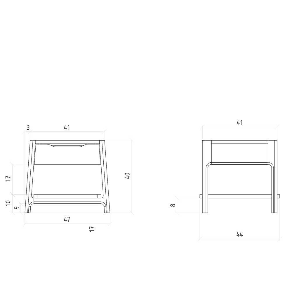 Doppelbett Emdramon aus Kernbuche Massivholz - Schubladen optional