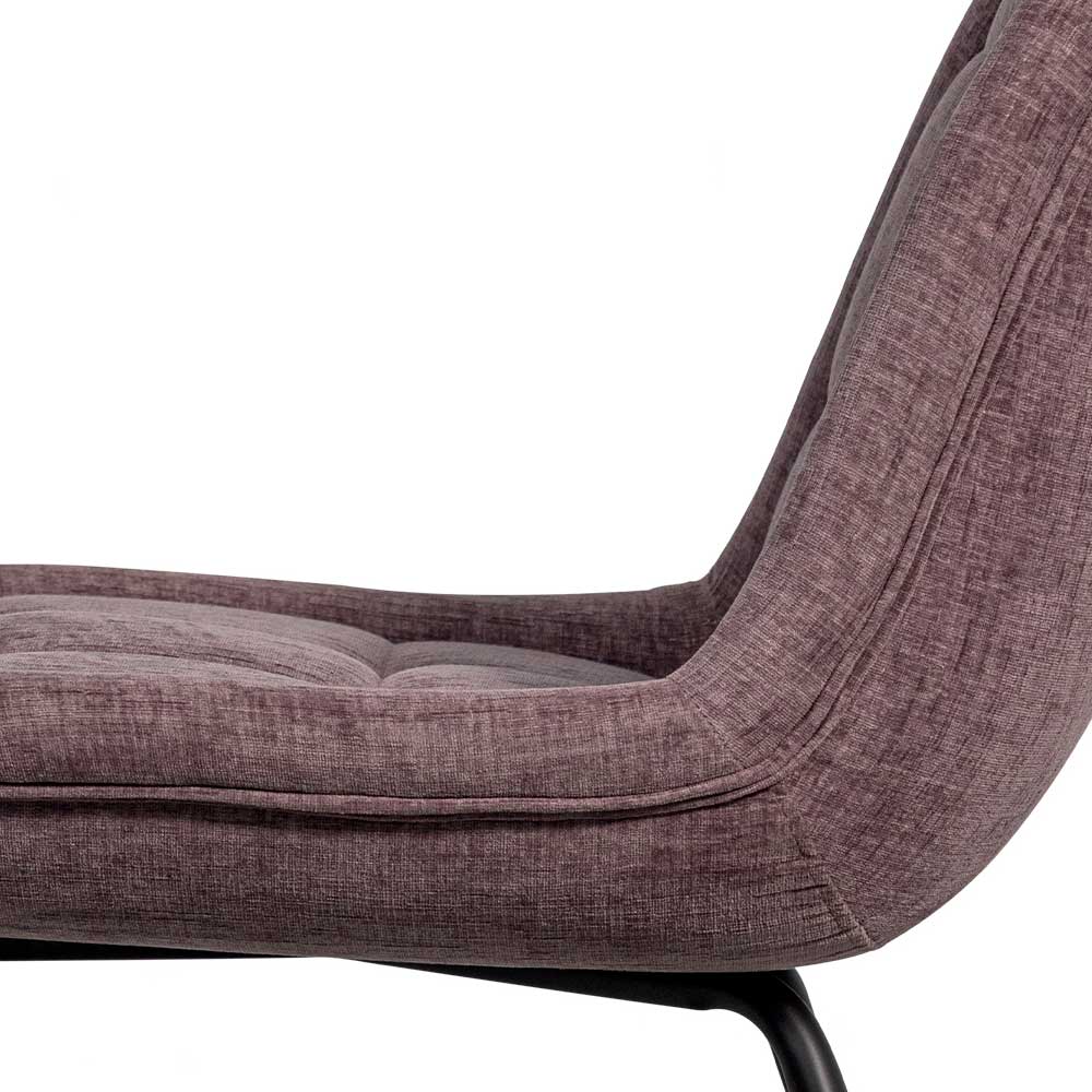 Moderne Esstisch Stühle Vastonia in Mauve Samt mit Gestell aus Metall (2er Set)