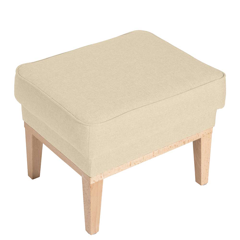 Polstersessel Beige Akura in modernem Design wahlweise mit Hocker