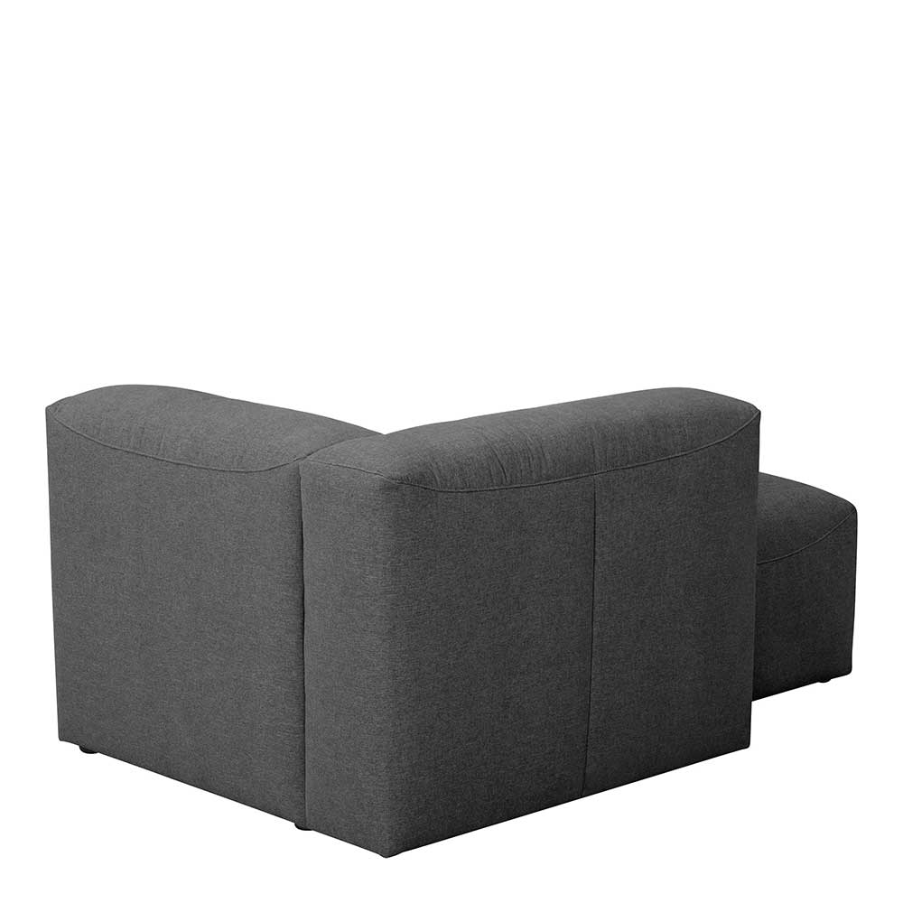 Couch Modul Recamiere Felictia in Anthrazit 160 cm tief