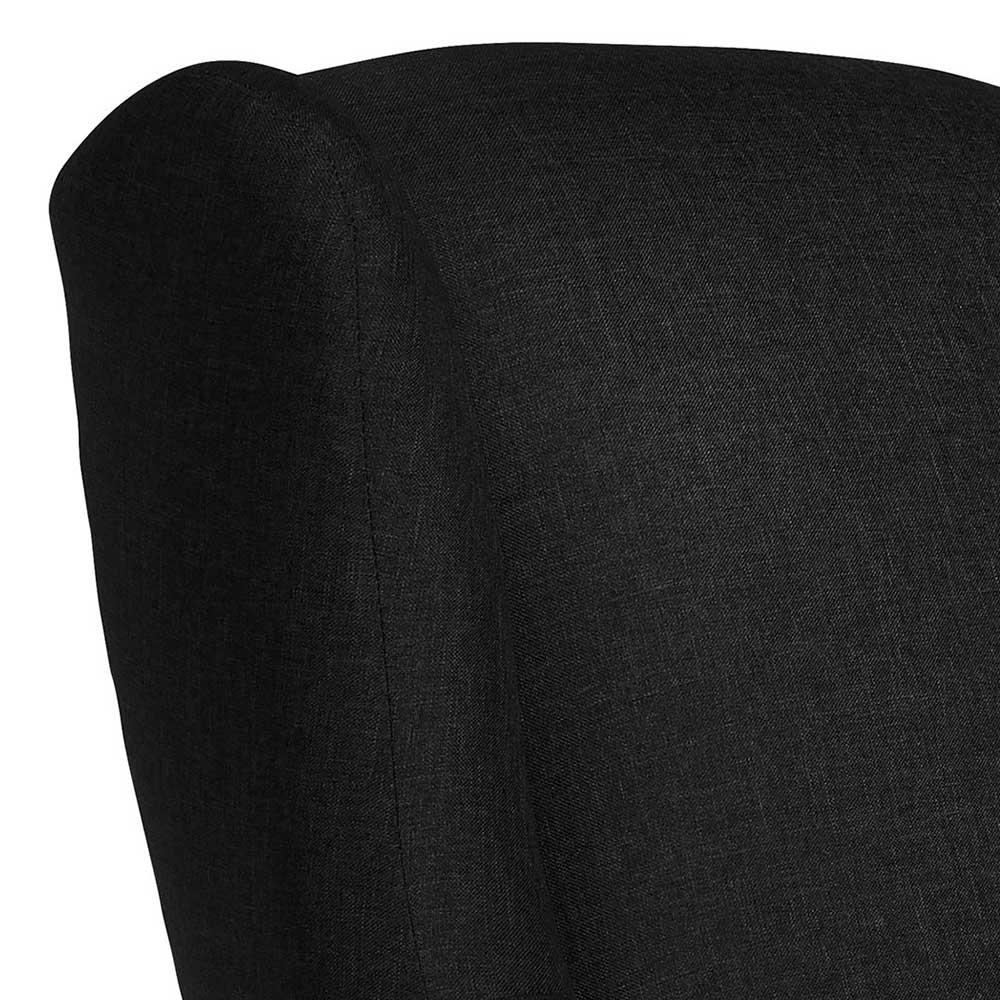 Sessel optional mit Hocker Fiametta in Schwarz und Buchefarben