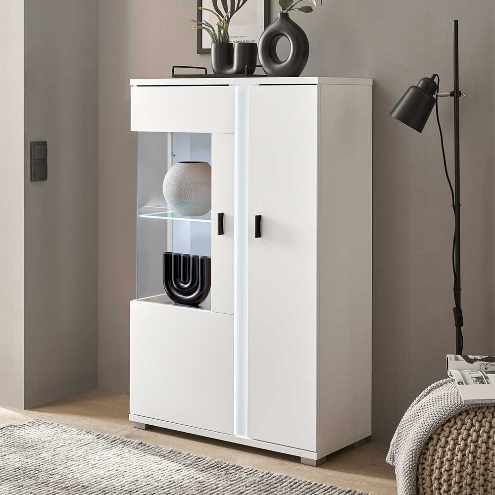 Highboard Constantin mit LED Beleuchtung - Glastür links