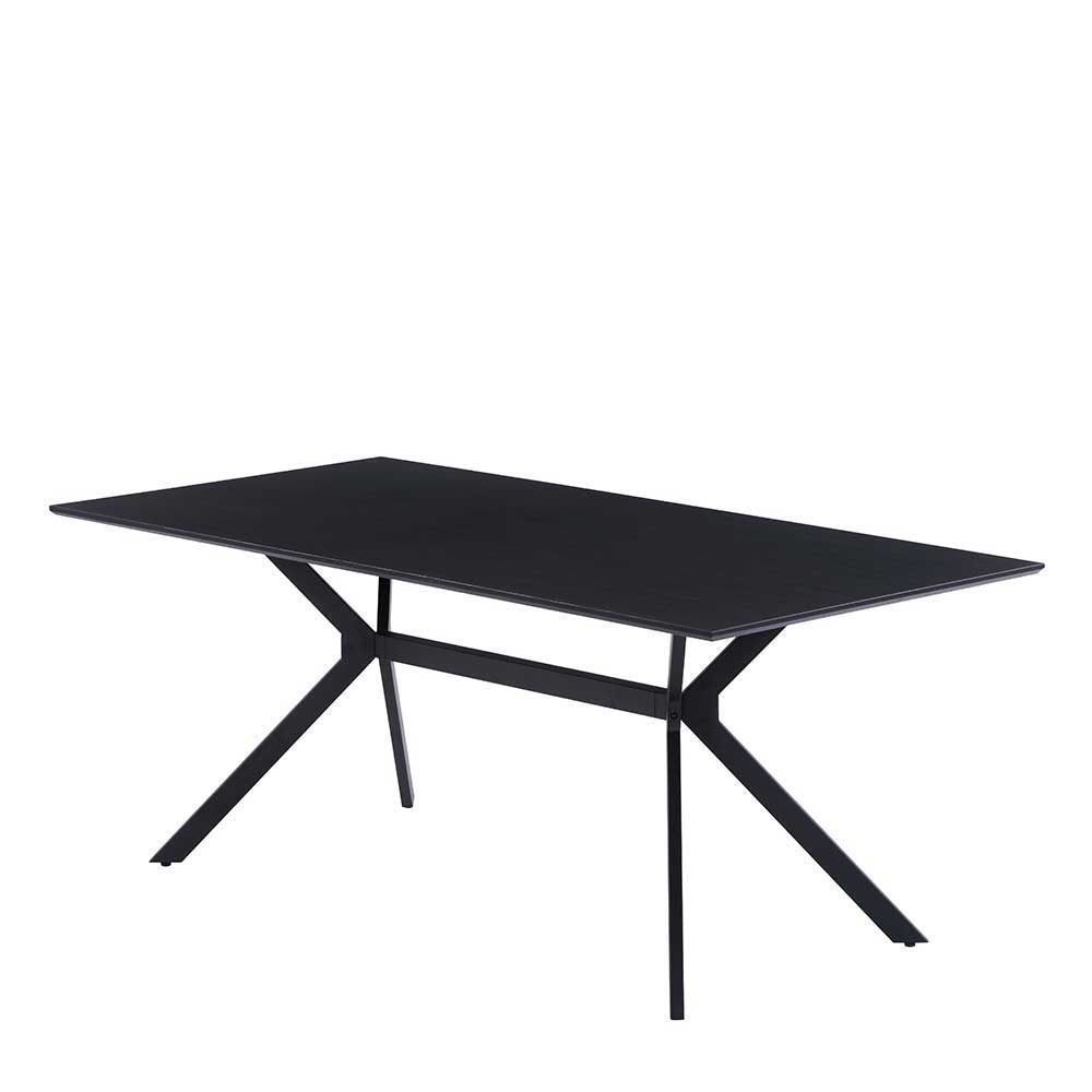 Esszimmer Gruppe Carmido in Anthrazit und Grau mit 180 cm Tisch (fünfteilig)