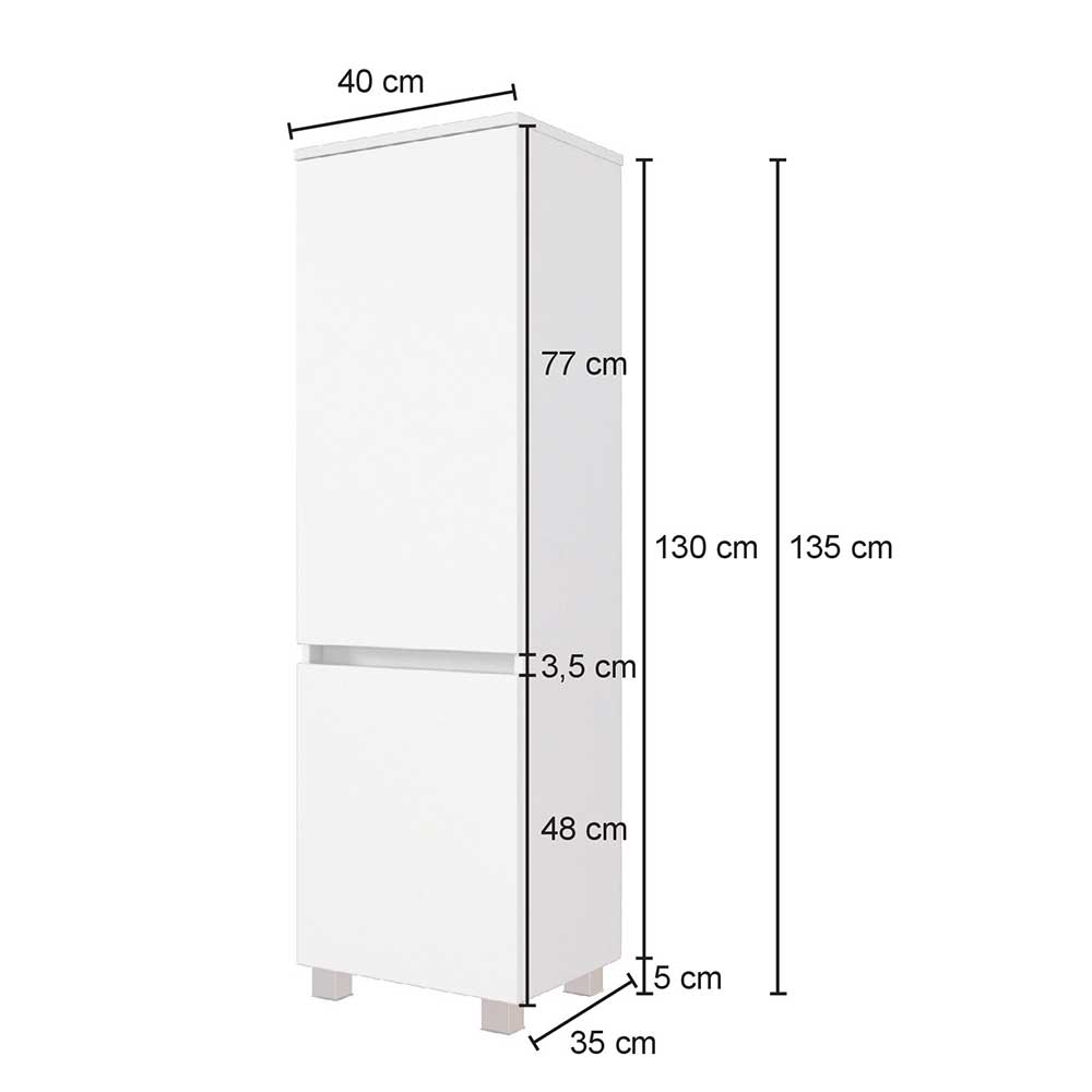 Badezimmer Hochschrank Curdinan in Grau und Wildeiche Optik Glas beschichtet