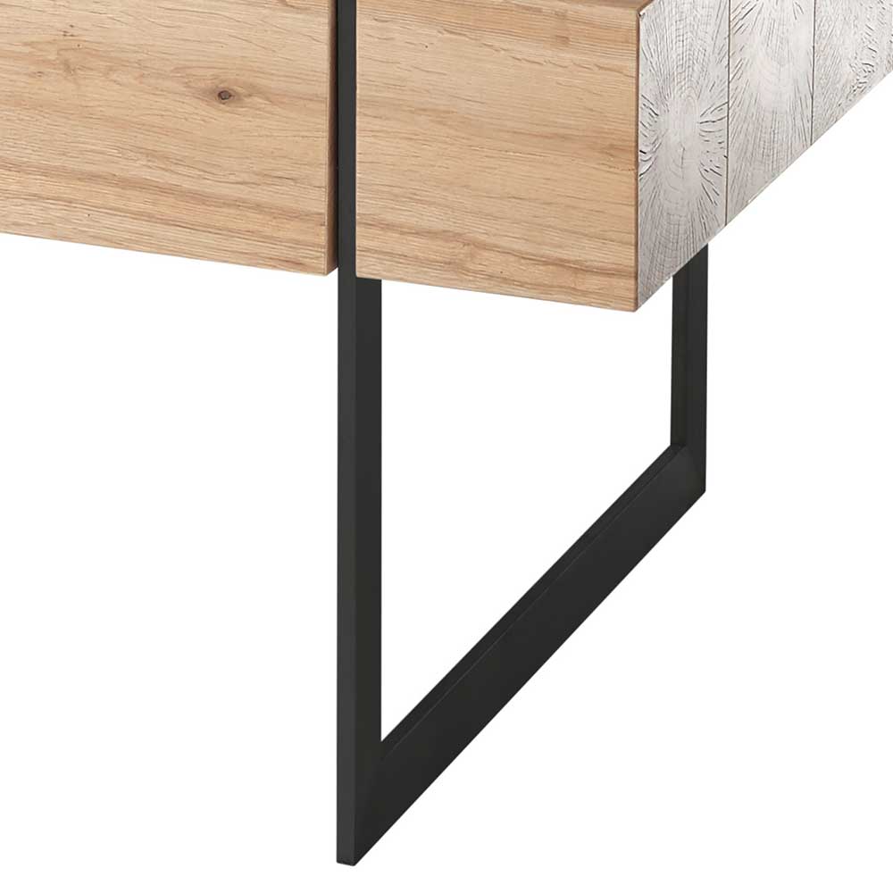 Sofatisch modern Ascardos 110 cm breit in Asteichefarben & Schwarz