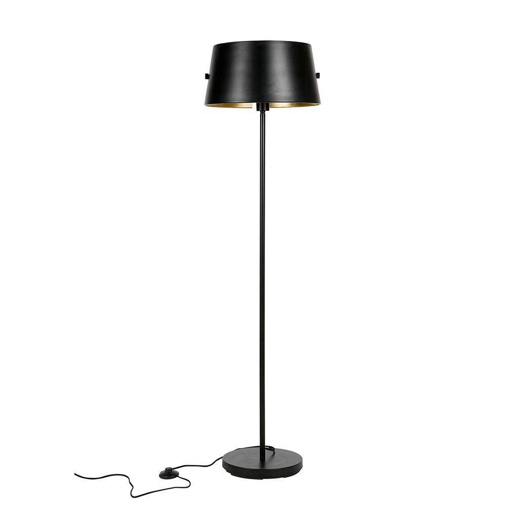 Design Stehlampe Finca Schwarz Messingfarben in Stahl und aus