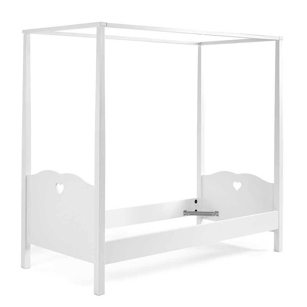 Kinderzimmer Bett weiß Ciomore 187 cm hoch mit Herz Motiv