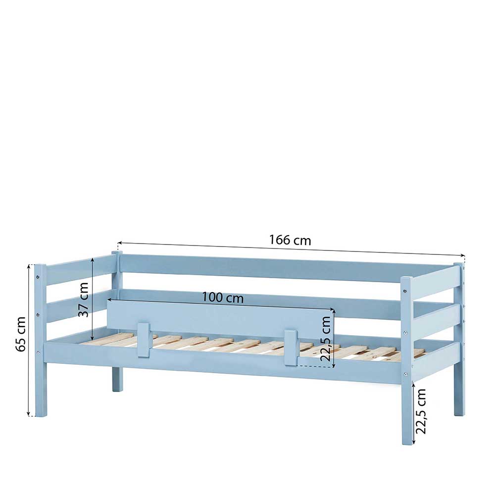 Kinderbettchen Piantos in Hellblau mit Massivholz Oberflche