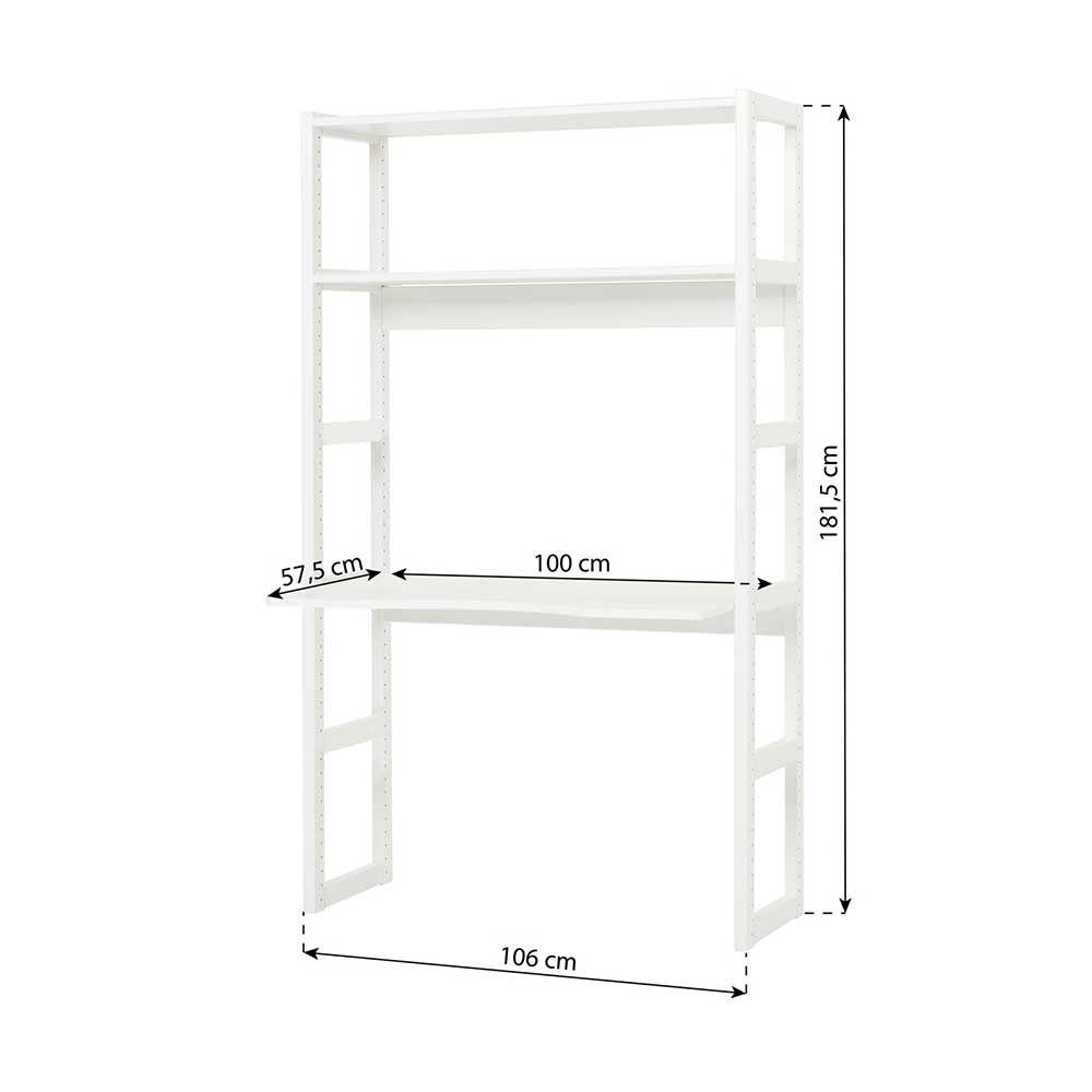 Kinderschreibtisch Velentiano 58 cm tief Umbauregal