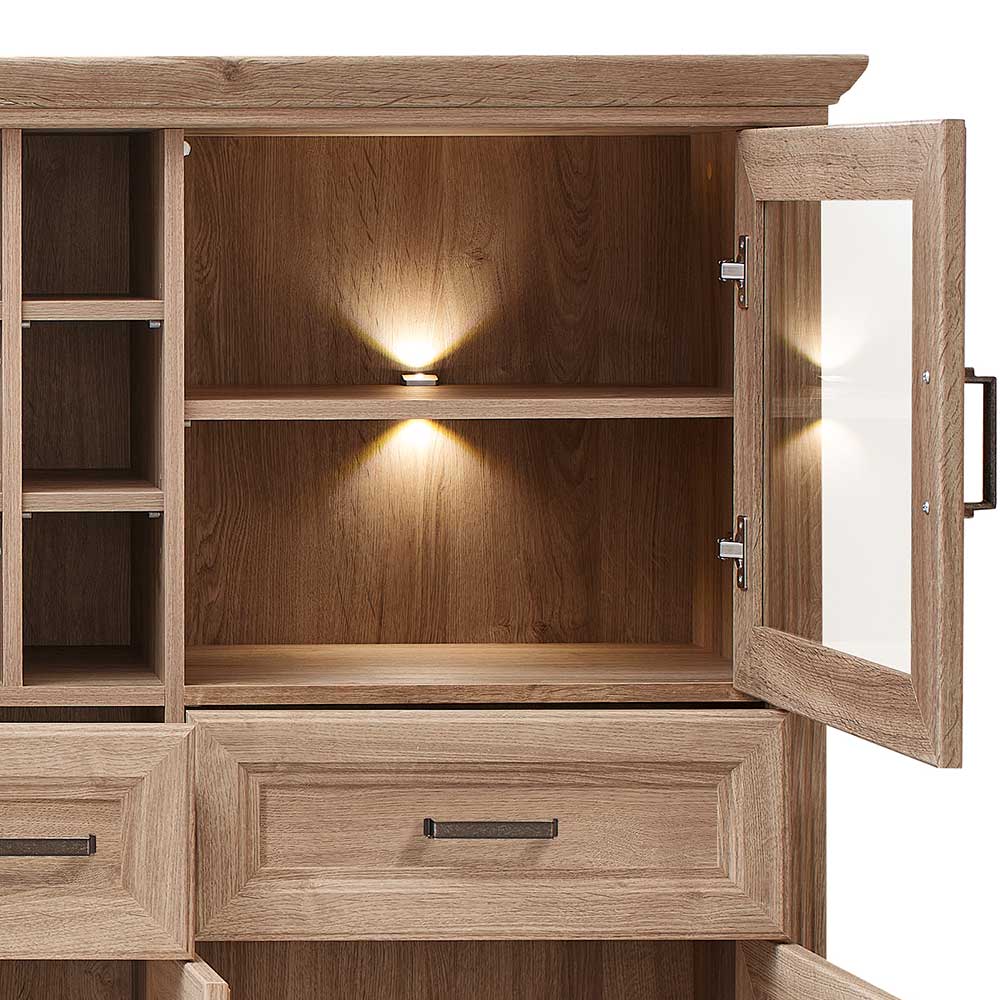 Barschrank Sovi mit LED Beleuchtung und Kassetten Optik Front