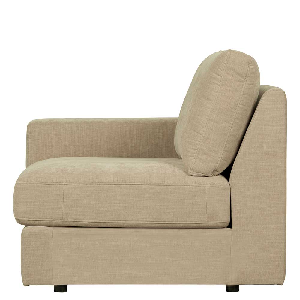 Sofa Element mit Armlehne links Pilamonia in Beige Rücken echt bezogen