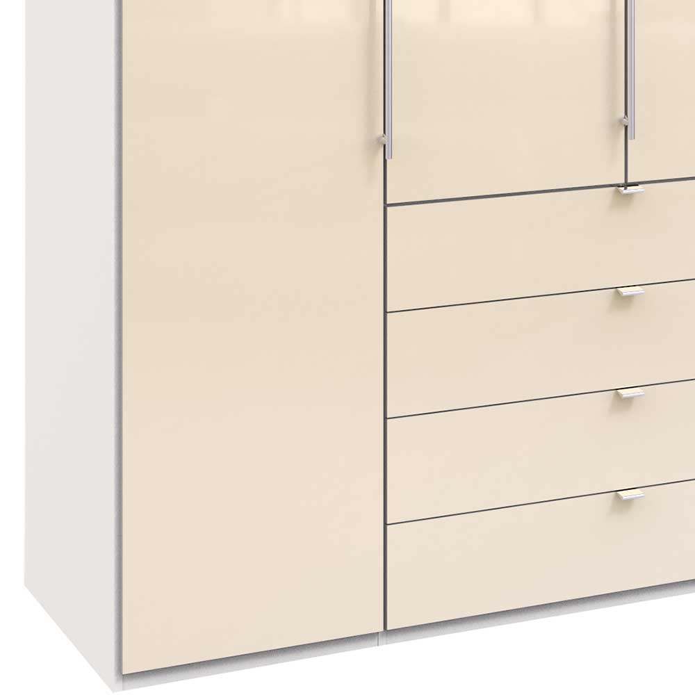 Riesiger Schafzimmer Kleiderschrank Invelita in Creme Weiß mit Falttüren