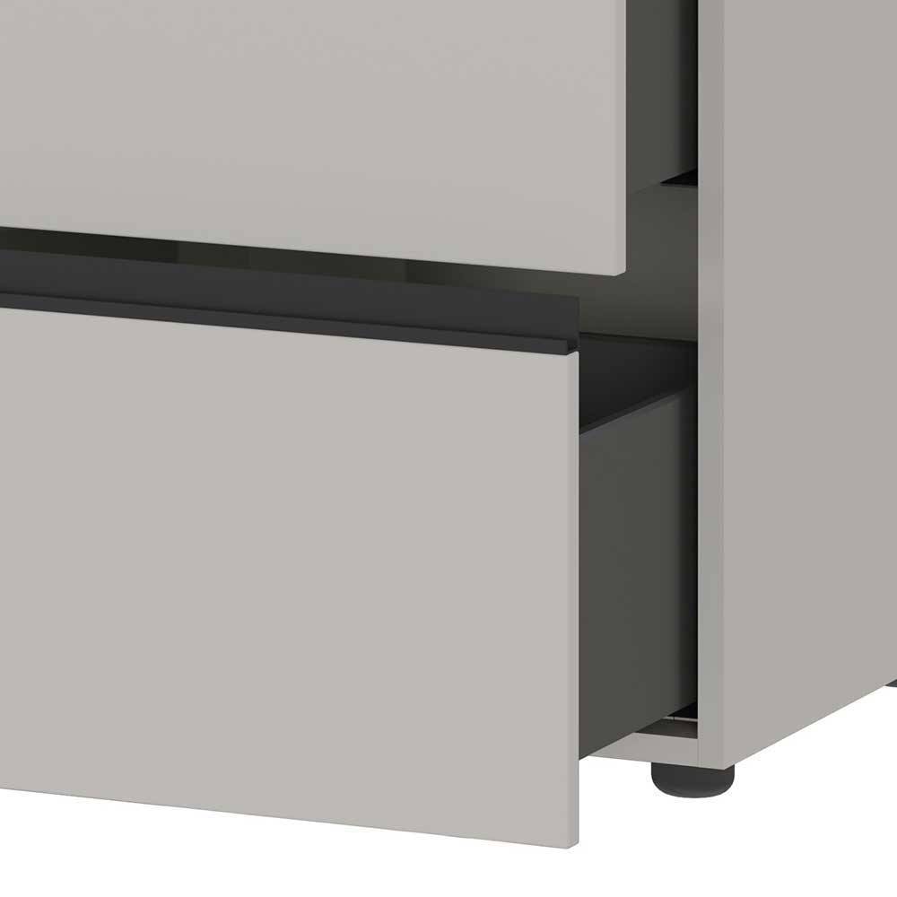 Sideboard Tumeato mit drei Schubladen in Grau