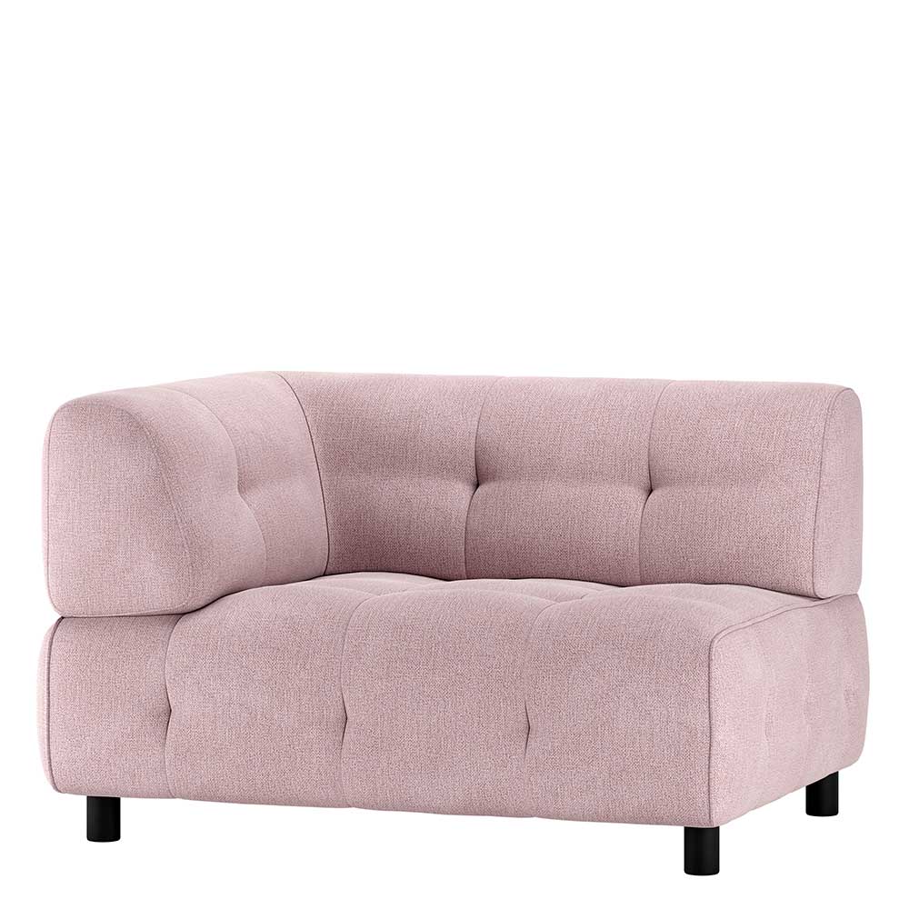 Modulares Sofa Element Yukon aus Flachgewebe in Mauve Armlehne links