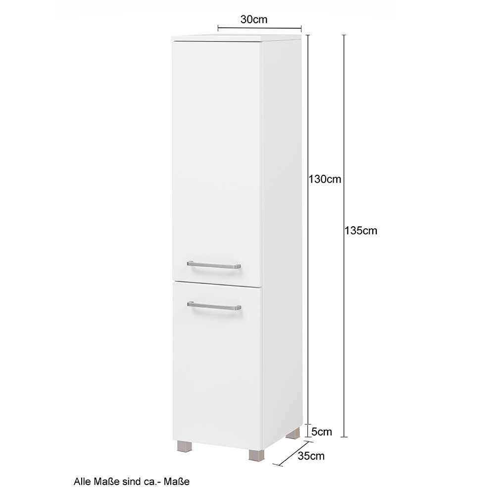 Bad Seitenschrank Sastiza in Dunkelgrau 30 cm breit