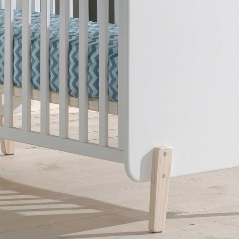 Skandi Babyzimmer Set Iliana dreiteilig in Weiß (dreiteilig)