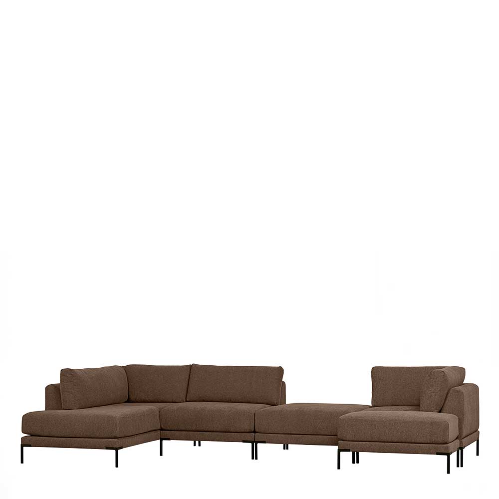 Lounge Element Chaiselongue Rio in Braun 200 cm breit