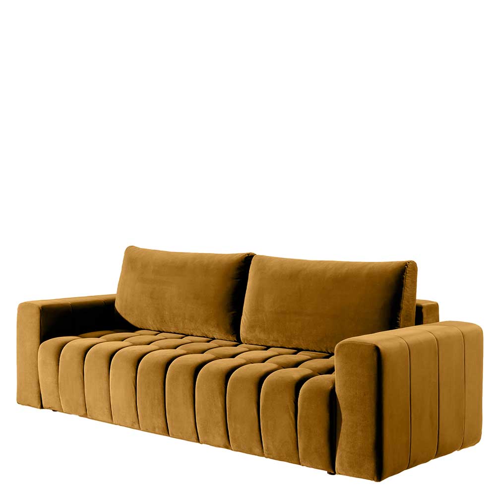 Sofa Racke in Senfgelb 245 cm breit