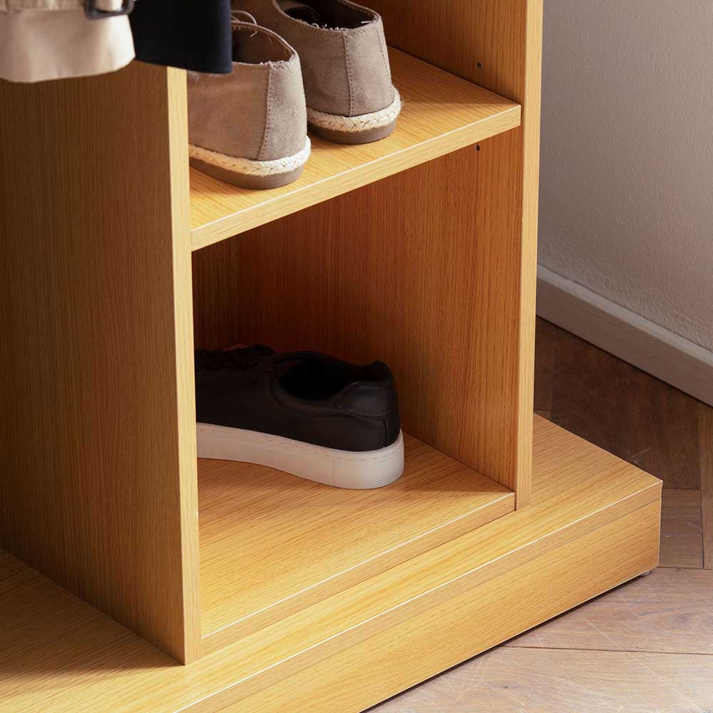 Dielen Garderobe Taly in Eichefarben 136 cm hoch - 145 cm breit