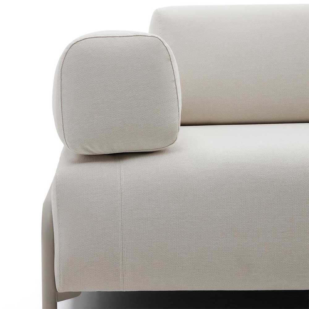 Wohnzimmer Couch Vivo aus Chenillegewebe in Beige