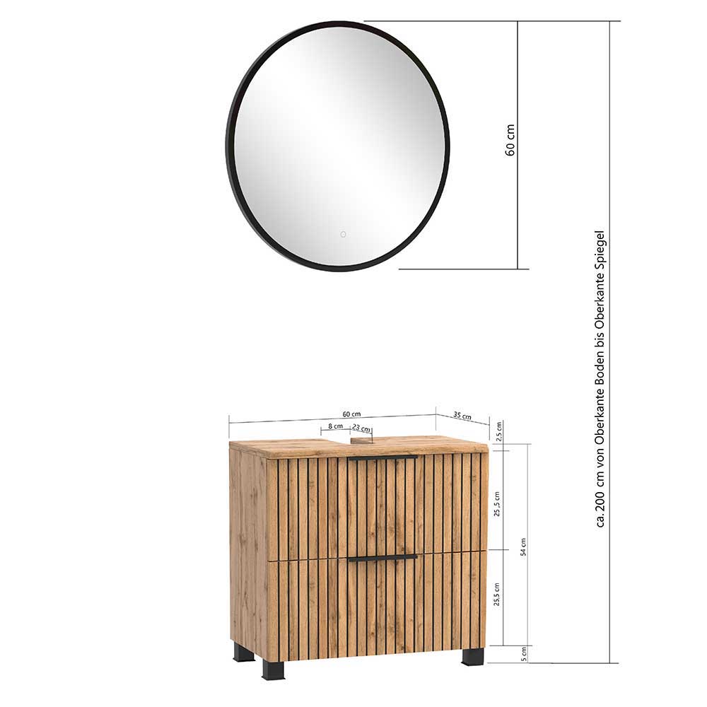 Möbel fürs Gäste WC Cadama in modernem Design Made in Germany (dreiteilig)