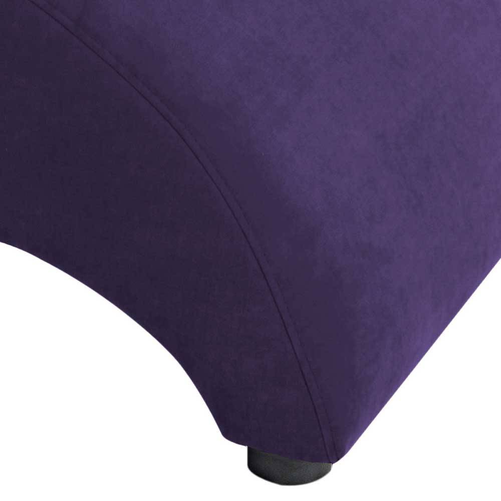 Fußhocker Violett modern Nofre aus Velours 54 cm tief