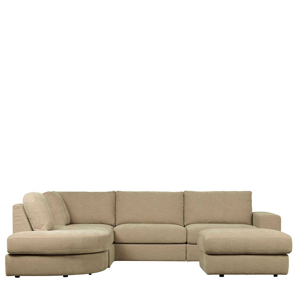 Hocker für Modulsofa Pilamonia in Beige mit 44 cm Sitzhöhe