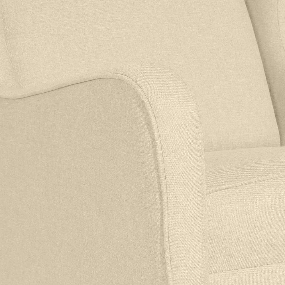 Polstersessel Beige Akura in modernem Design wahlweise mit Hocker