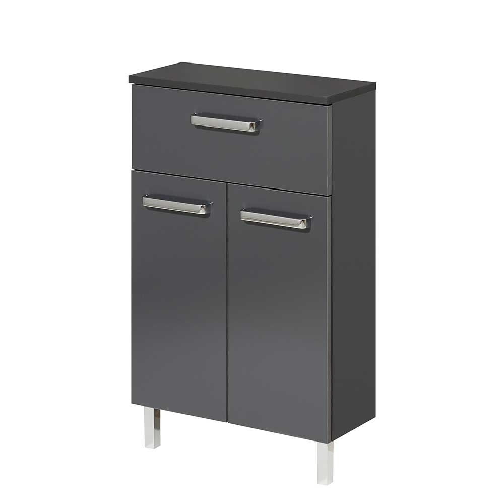 Moderner Badschrank Nilium in Anthrazit 81 cm hoch