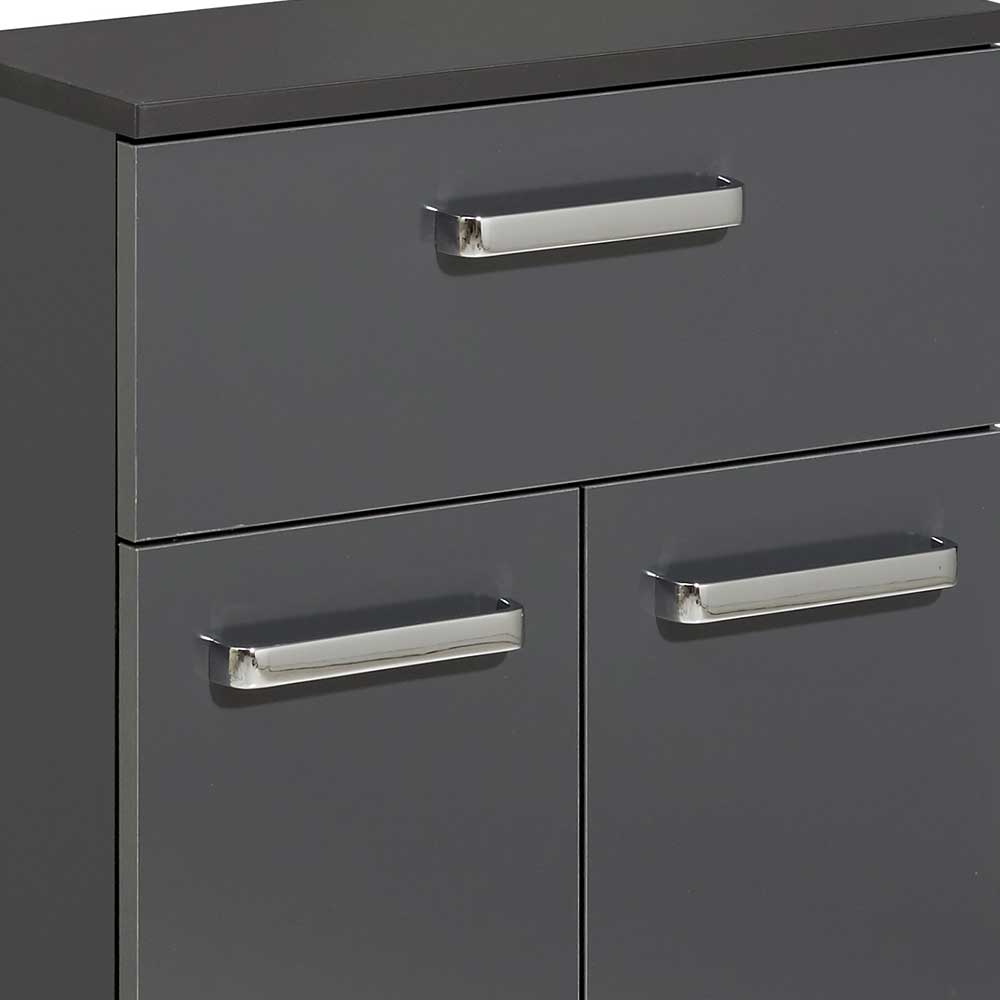 Moderner Badschrank Nilium in Anthrazit 81 cm hoch