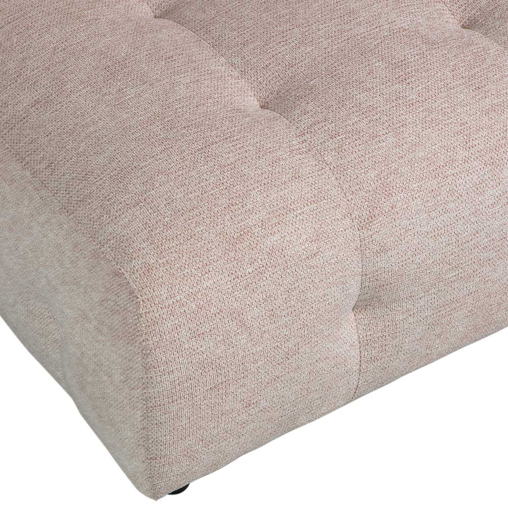 Chenille Couchhocker Timent in Mauve mit Vierfußgestell aus Holz