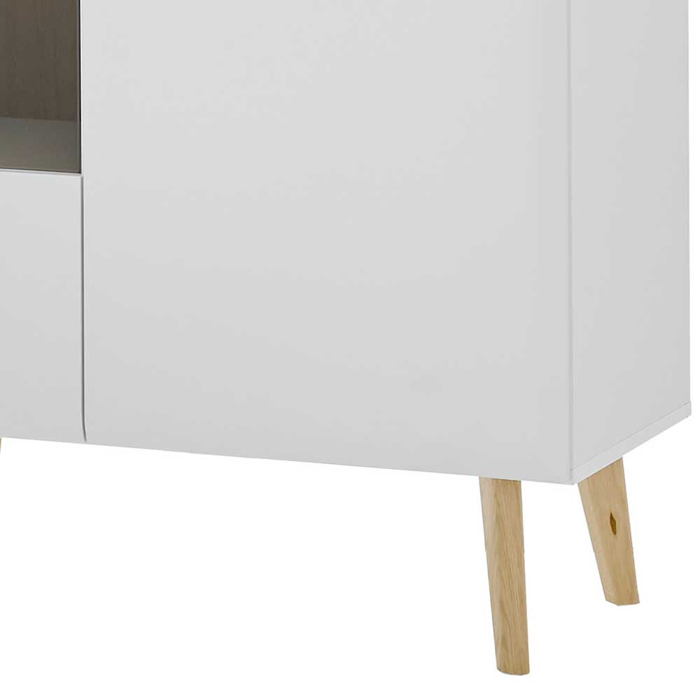 Wohnzimmer Highboard Jasturian mit Glastür im Skandi Design