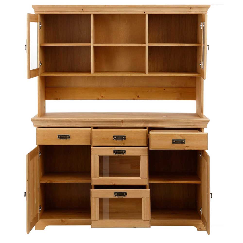 Buffetschrank Kiefer Viscinas 168 cm hoch mit Glastüren