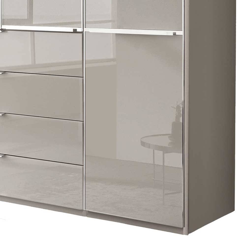 Kleiderschrank modern Voscona in Hellgrau 216 cm hoch