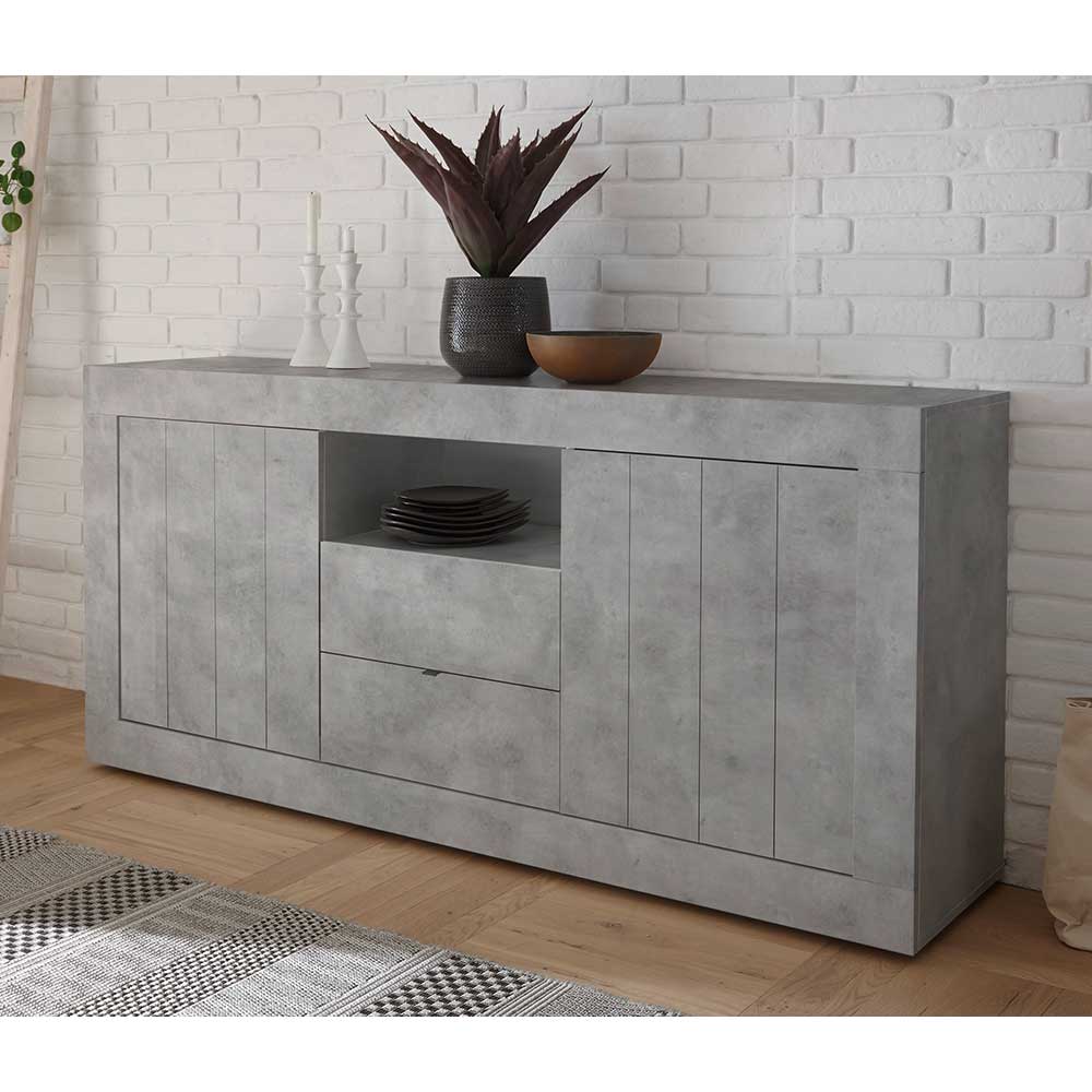 Design Sideboard Gifion in Beton Grau 2-türig