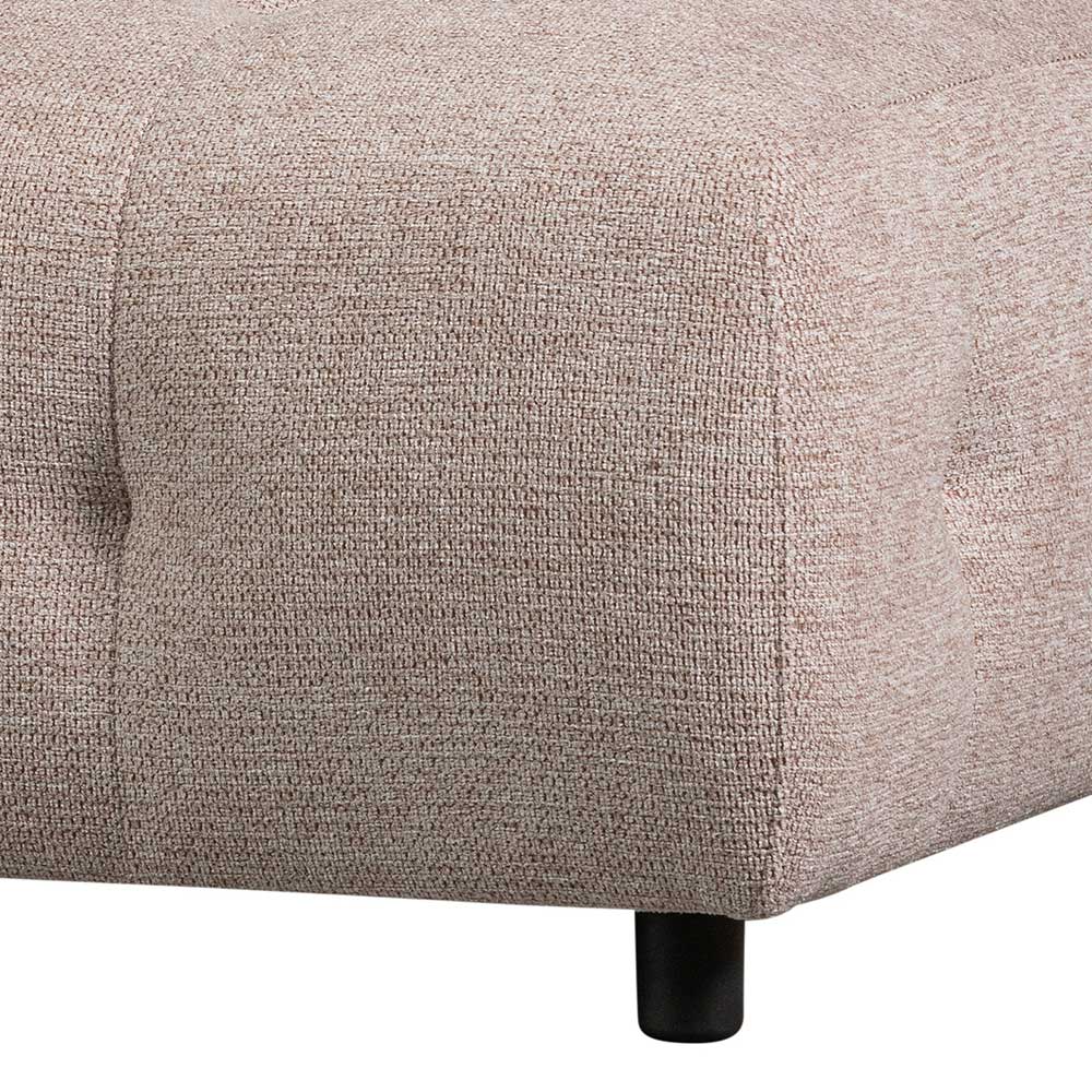 Chenille Couchhocker Timent in Mauve mit Vierfußgestell aus Holz